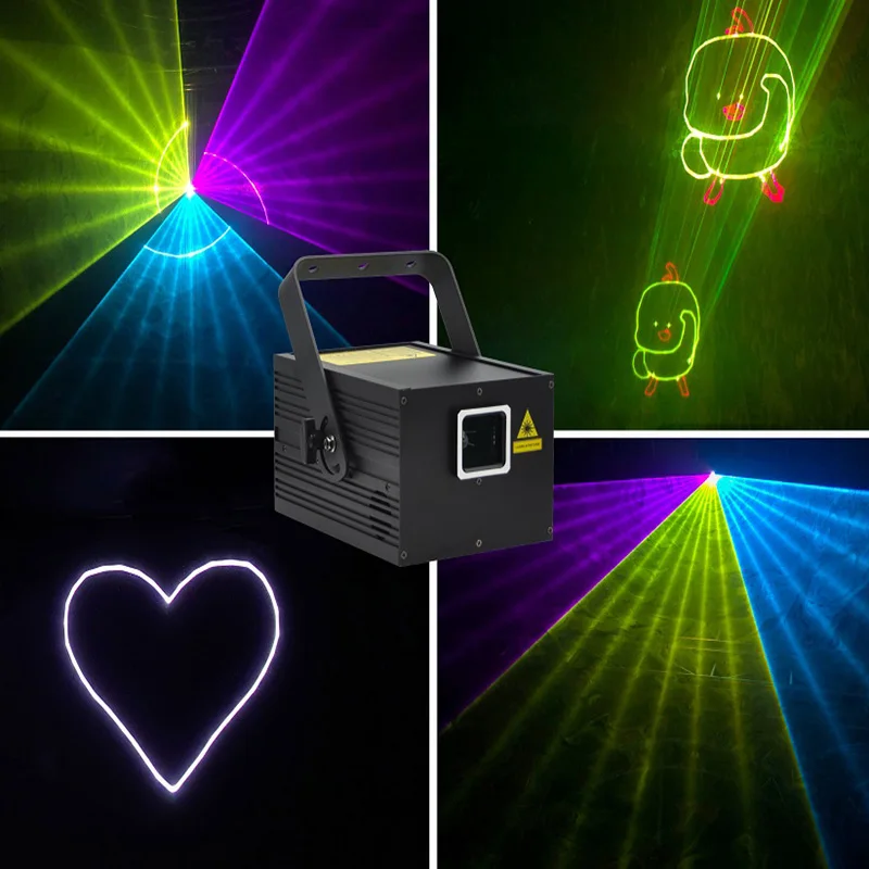Jacmui 2W Full Color Animation Laser Light Laser Pointer Light for DJ Dance Disco Bar Home Disco Light  Stage Effect  Lamp Show