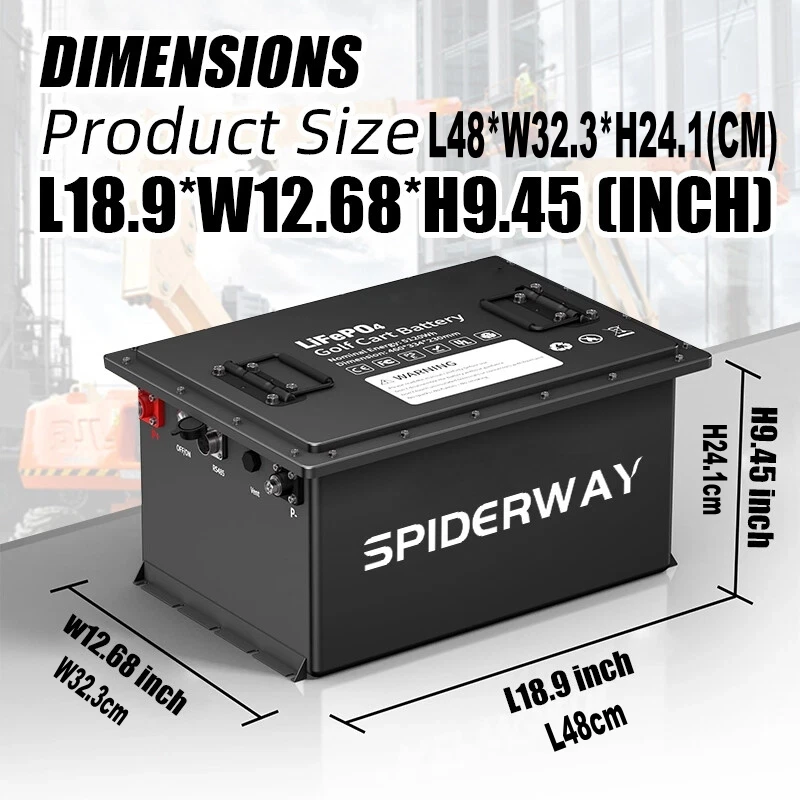 48V 105Ah LiFePO4 lithiumbatterij 200A BMS 6000+ cyclus met oplader voor EZGO TXT golfkar, ondersteuning voor mobiele APP en touchmonitor