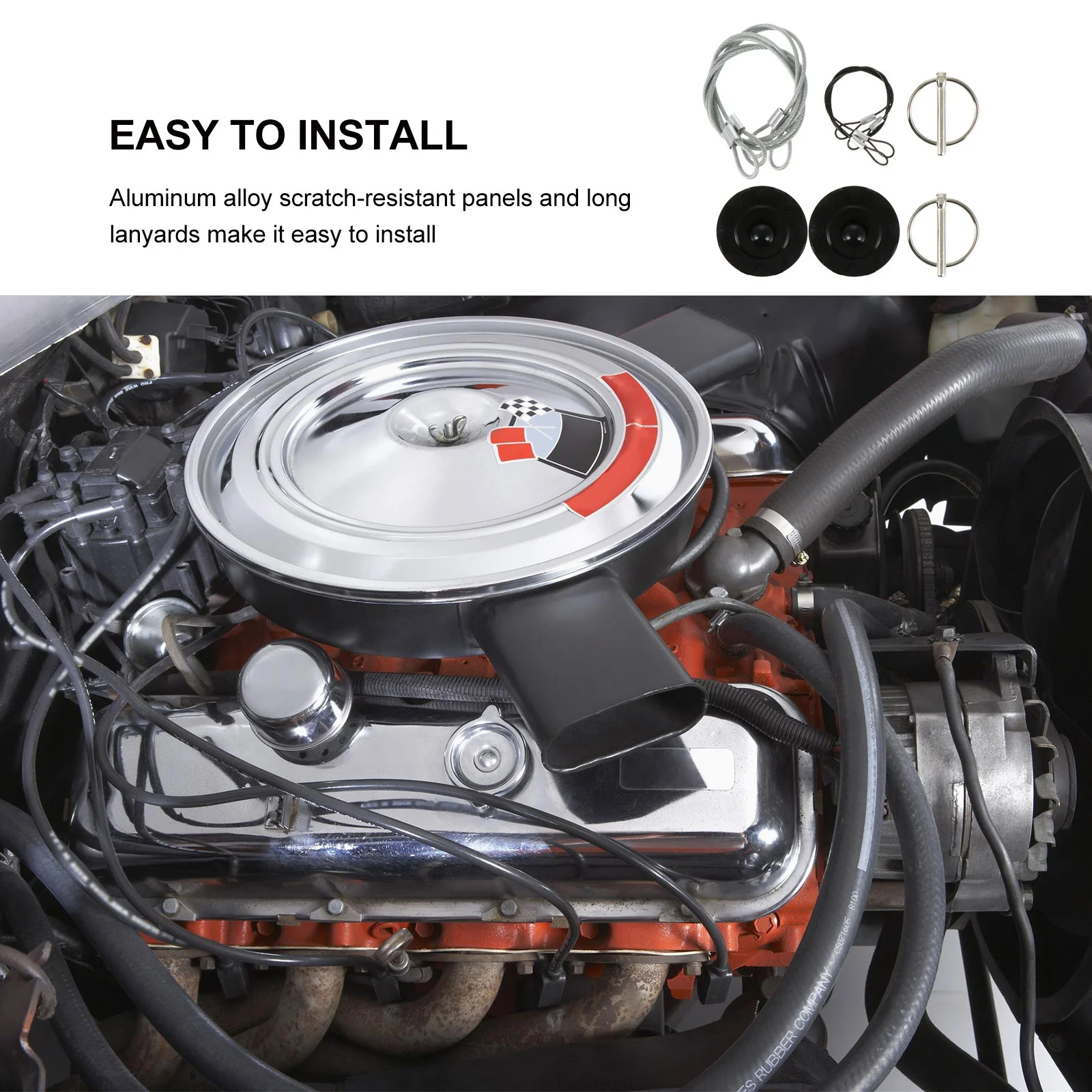 

Aluminum Alloy Hood Pin Lock Kit For Carbon Fiber Cover Bonnet Lock Scratch Resistant Engine Protection Hook Pin Plate