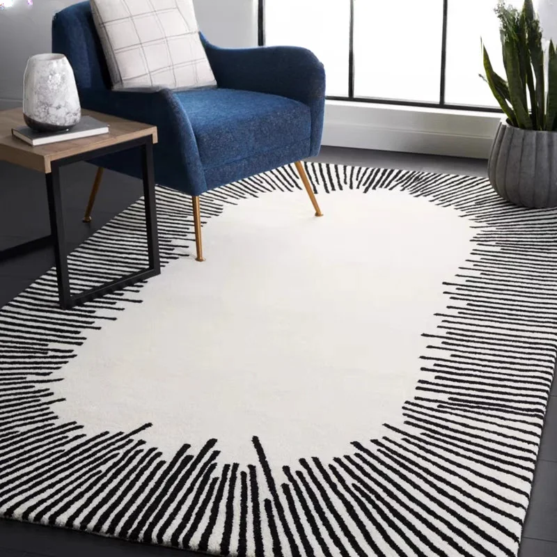 Modern Rugs for Bedroom Striped European and American Carpets for Living Room Italian Cloakroom Carpet Large Area Bedside Rug