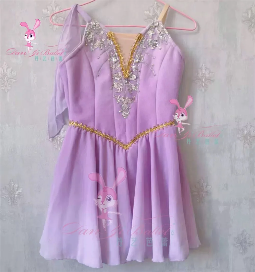 Danyi adult children's ballet dress purple magic charm competition dress short gauze skirt professional custom performance