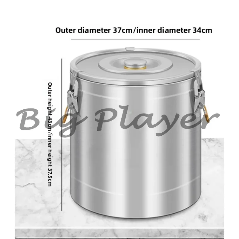 Stainless Steel Insulation Bucket Stall Commercial Large Capacity Ice Powder Soy Milk Rice Breakfast Porridge Canteen