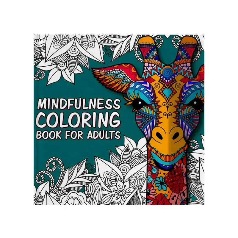 Mindfulness Coloring Book For Adults Animal Mandala Giraffe Peacock Bear Lion Floral Intricate Pattern Stress Relief DrawingBook