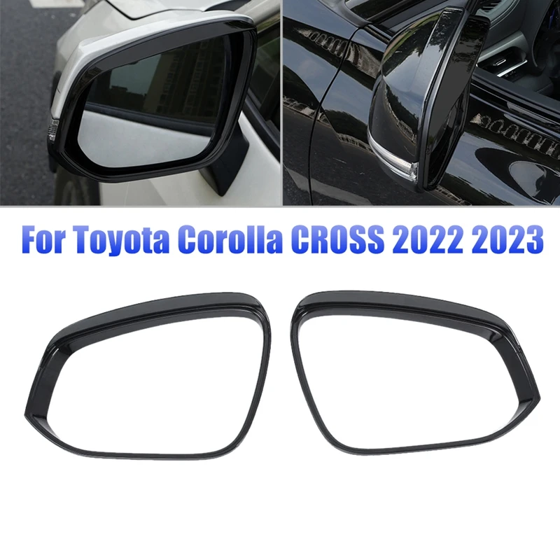 1 Pair Car Rearview Mirror Rain For Toyota Corolla CROSS 2022 2023 Side Mirror Rain Brow Decoration Cover