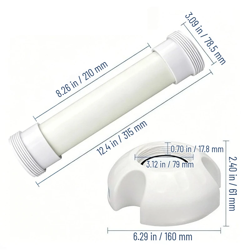 1PCS Salt Cell Bypass Pipe with Cleaning Stand for Hayward Turbo Cell Salt Chlorination Pool Salt Bypass Dummy Cell Protection
