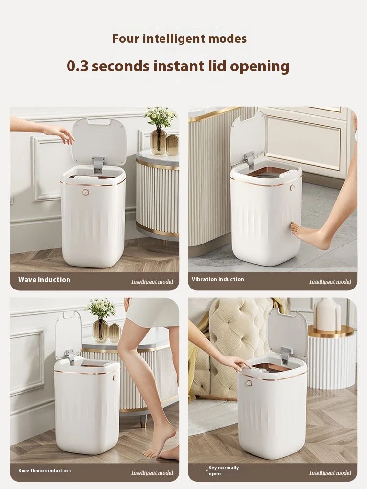 20L Sensor Electric Trash Can UV Light Charging Bin Bathroom Automati Waterproof Recycle Toilet Wastebasket with Lid Smart Home