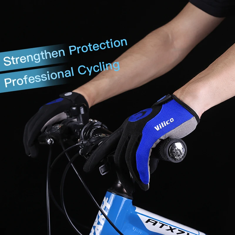 Autumn Winter MTB Cycling Long Finger Gloves Non-Slip Wear Shock Proof Breathable Touch Screen Bicycle Motorbike Gloves Men