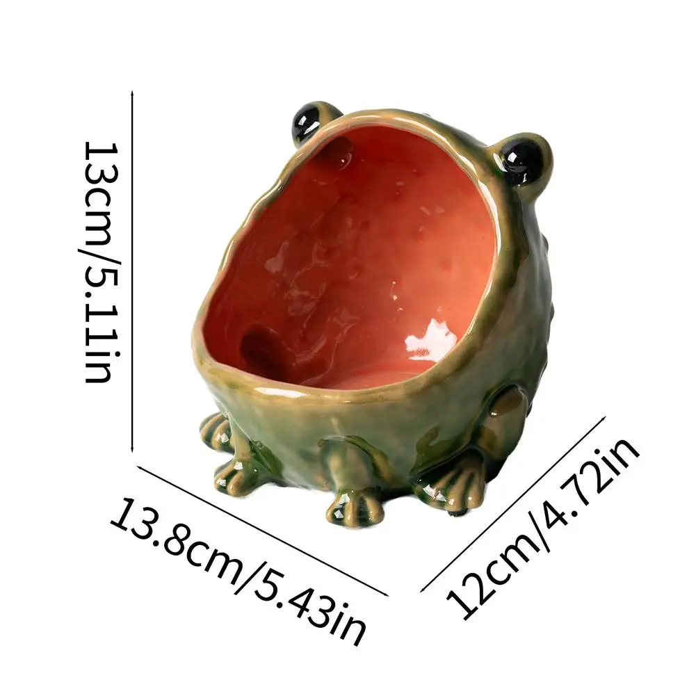 Keramik-Frosch Aufbewahrungsschale Kreative Tierfigur Schlüssel-Bonbon-Sundries-Behälter Eingangsbereich Heim-Schreibtisch-Deko-Ornament – Detail 9