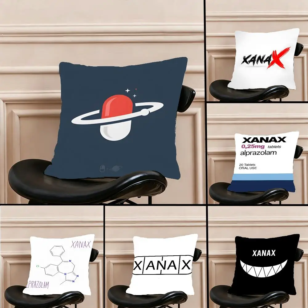 Brand Medicine Xanax Cushion Cover Warm coral fleece Cute kawaii plush Kawaii mascot throw