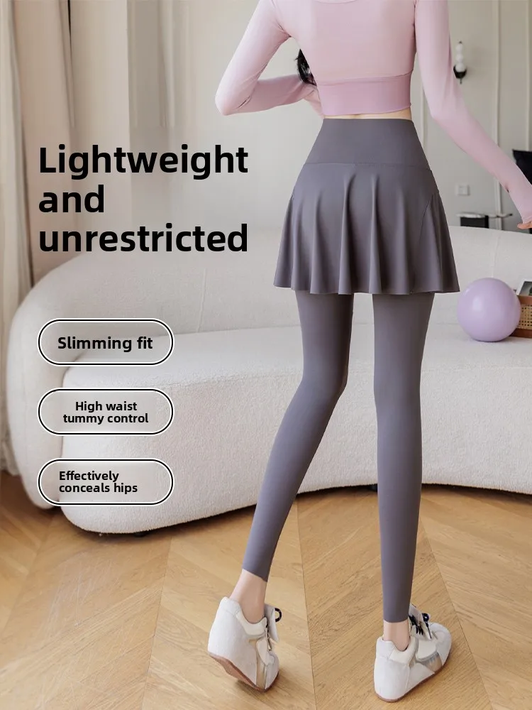 Hoge taille yogabroek Dames Fitn Sports Orts Bovenkleding keten Tummy Control Butt Lifting Negen punten broek