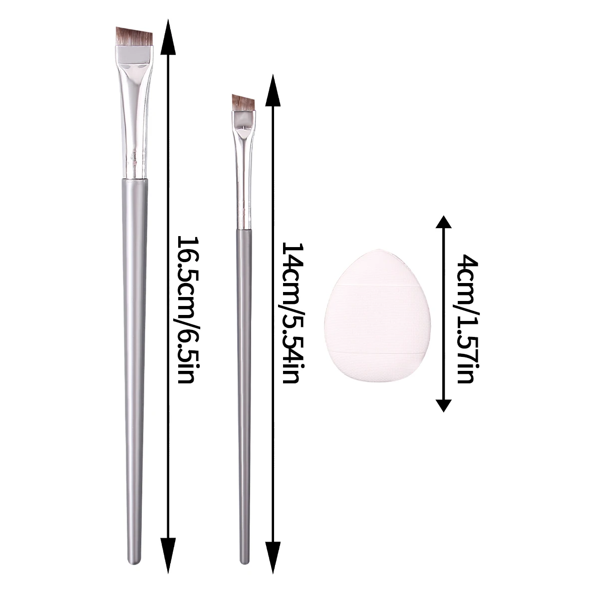 4 ชิ้น Ultra-thin Fine อายไลเนอร์และชุดแปรงคิ้ว, เริ่มต้น Eye Detail แปรงแต่งหน้า + มินิคอนซีลเลอร์นิ้วมือแป้งพัฟ