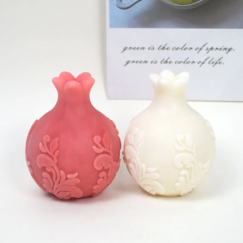 3D Pomegranate Vase Shape Candle Silicone Mold DIY Aromatherapy Candle Plaster Resin Mould Chocolate Cake Decor Molds Home Decor