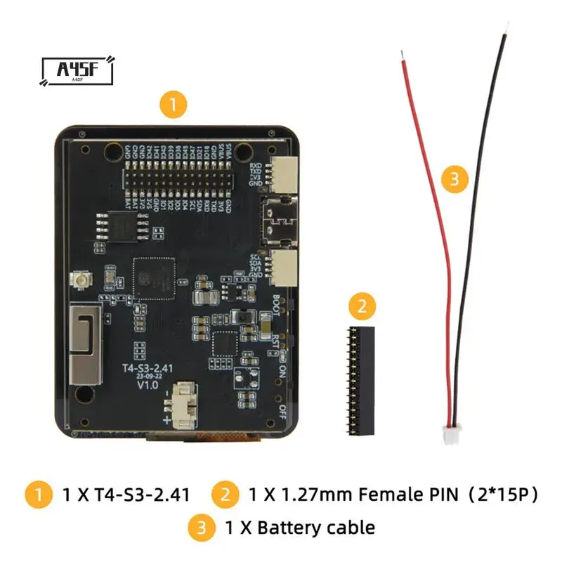 

A45F-LILYGO T4-S3 ESP32-S3 2.41Inch AMOLED Touch Display Development Board RGB Screen Dual-Core LX7 Microprocessor WIFI Bluetoot