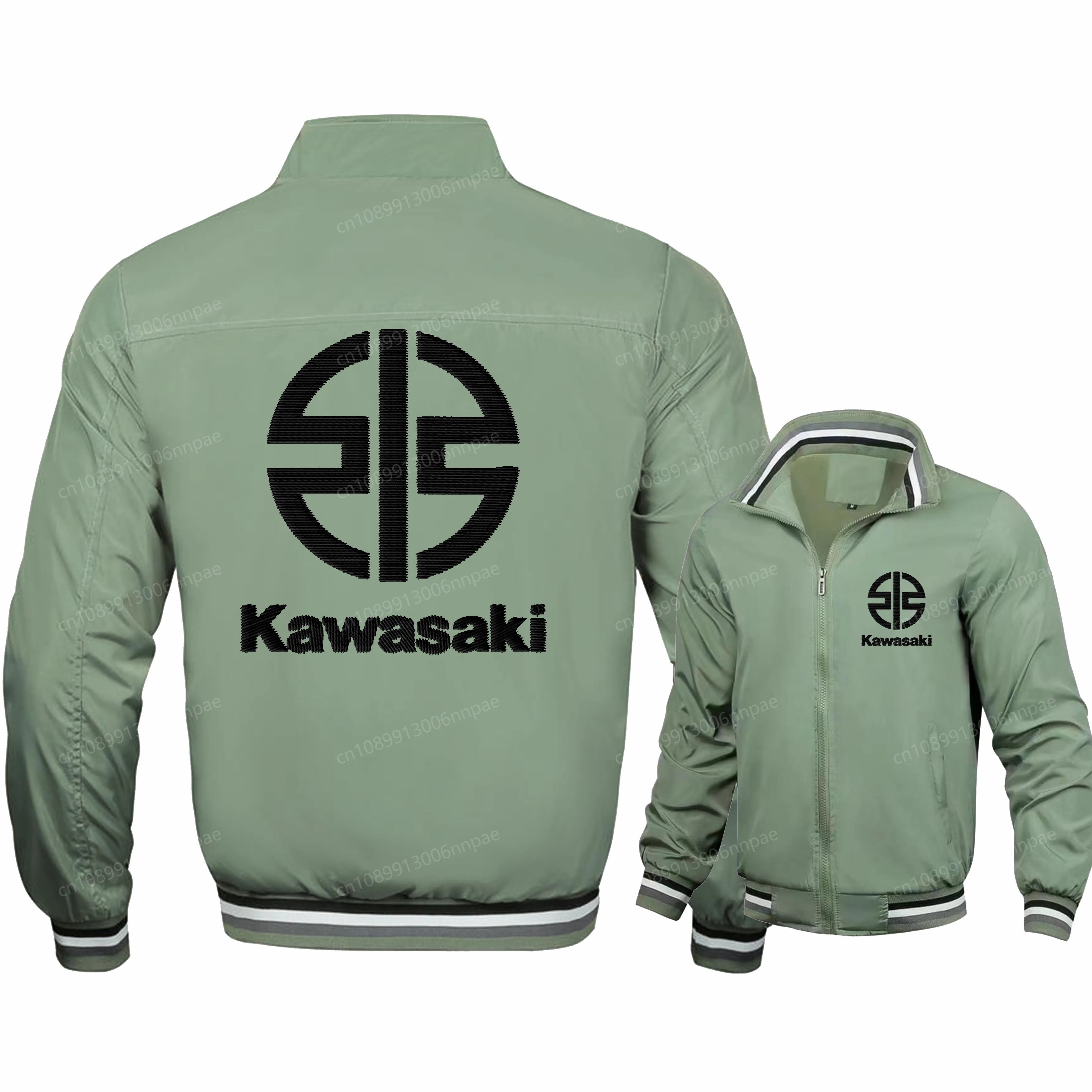 

Embroidery Kawasaki 3D Printing Men's Coats Motorcycle Uniform Zip Up Jacket Coat Sports Motorcyclist Clothes Clothing Jackets