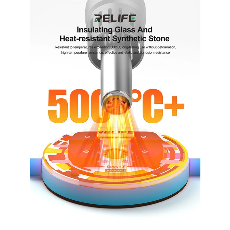 RELIFE RL-601Q Rotating Circular Clamp Tempered Insulated Glass Fixtures Strong Compatibility Multifunction Phone Repair Fixture