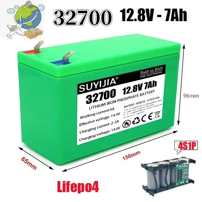 Original 32700 4S1P 12.8V7Ah Lifepo4 battery pack with 4S 7AH BMS balanced for electric boats and uninterruptible power supplies