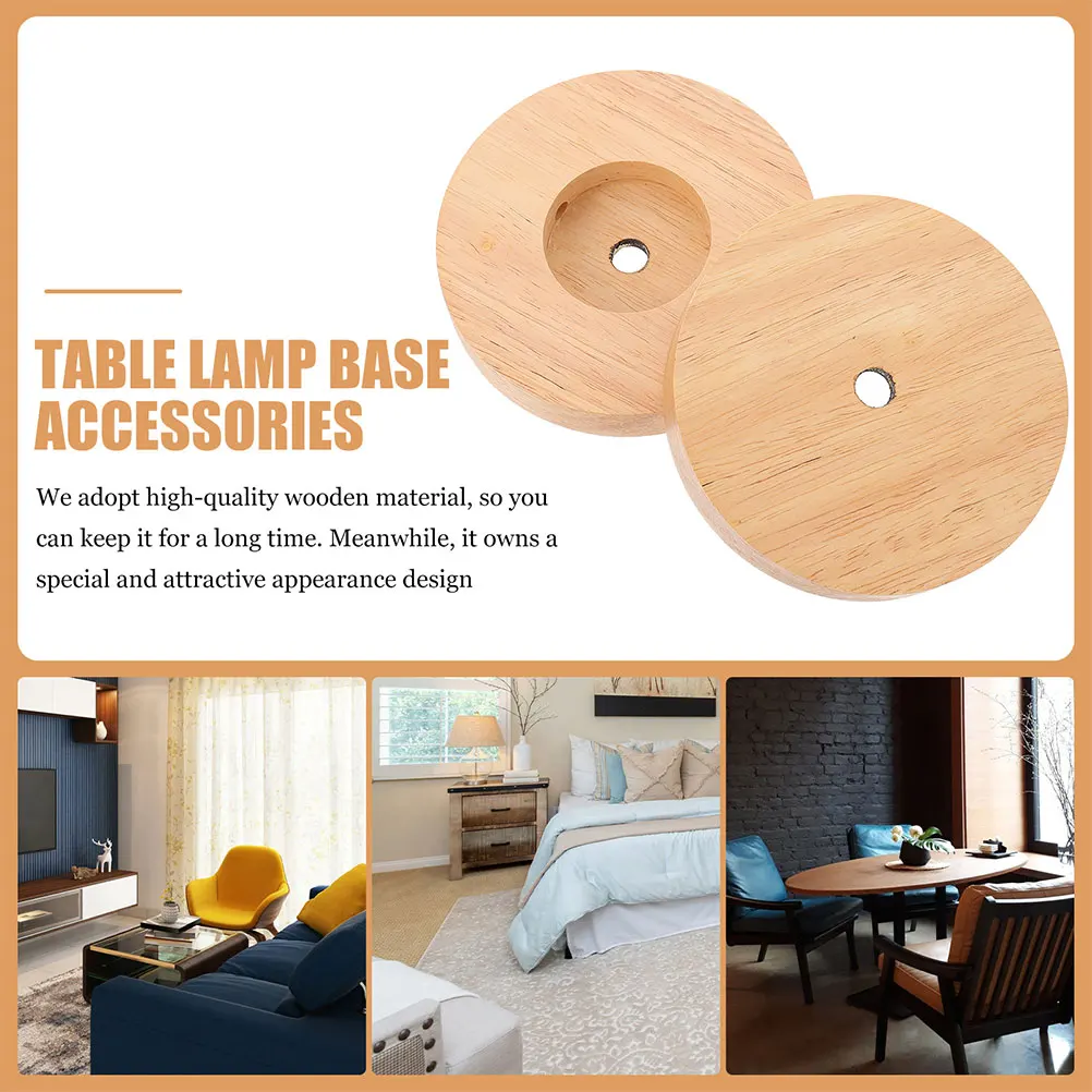 

3pcs Solid Wood Base 100x100x20mm Night Lamp Wood Bases Table Lamp Supplies Bedroom Living Room Study Office Accessories Wooden