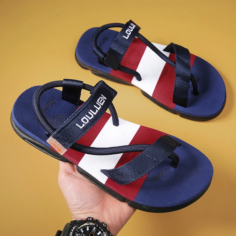 2024 New Summer Fashion Men SandalsRoman Outdoor Beach Comfortable Shoes Flip Flops Slip on Flats Opened Toe Sports Slippers
