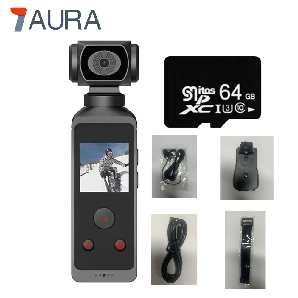 IAURA Compact 4K HD Action Camera with Optical Image Stabilizer and MicroSD Card Slot - Waterproof Case Included