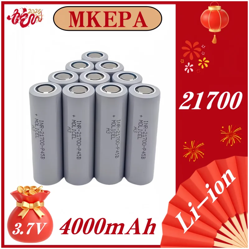 MKEPA 100% NEW 21700 4000mah  3.7V lpega high discharge/capacity Li-ion rechargeable battery high discharge power li-ion