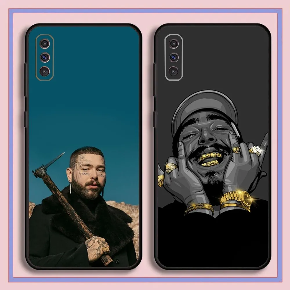 Singer P-Post M-Malone Phone Case For Samsung Galaxy A13,A21s,A22,A31,A32,A52,A53,A71,A80,A91 Black Cover