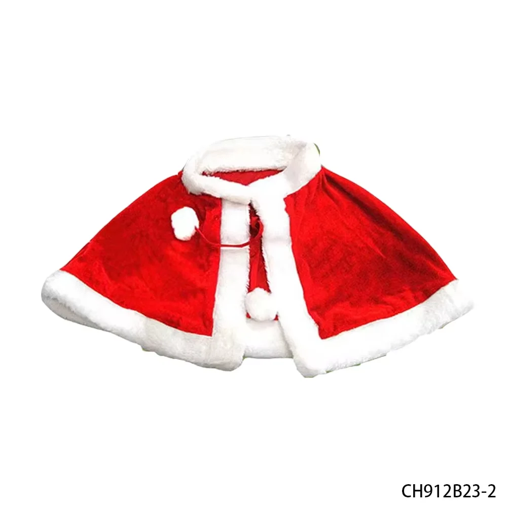 PESENAR Capa curta de Natal Capa de Natal com tema de Papai Noel Capa vermelha fantasia de Natal