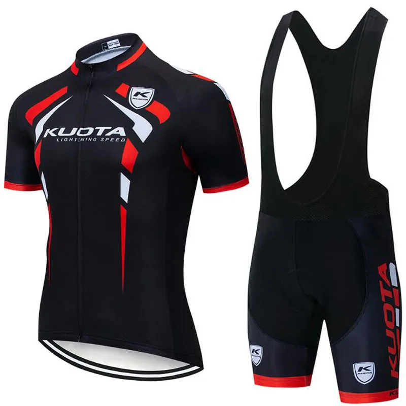 طقم ملابس صيفي للرجال من Kuota بأكمام قصيرة من الجيرسيه للركوب الدراجات شورتات للمريلة من Pro Team ملابس تسمح بتهوية القمصان والملابس