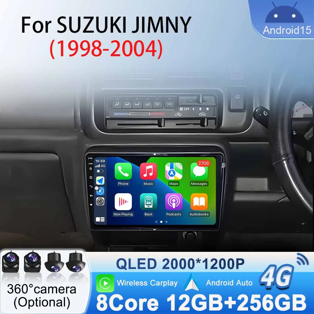 

RHD Android 15 for Suzuki Jimny 1998 - 2004 Player Carplay Bluetooth WiFi Android Auto Car Radio Navigation GPS Multimedia Video
