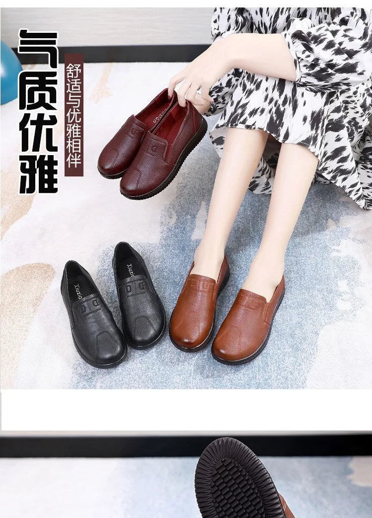 24-Stunden-Versand Ballerinas Damen Casual Walkingschuhe Oma-Damen-Komfort-Mokassins Rutschfeste Damen-Slipper Nicht-Leder – Detail 11