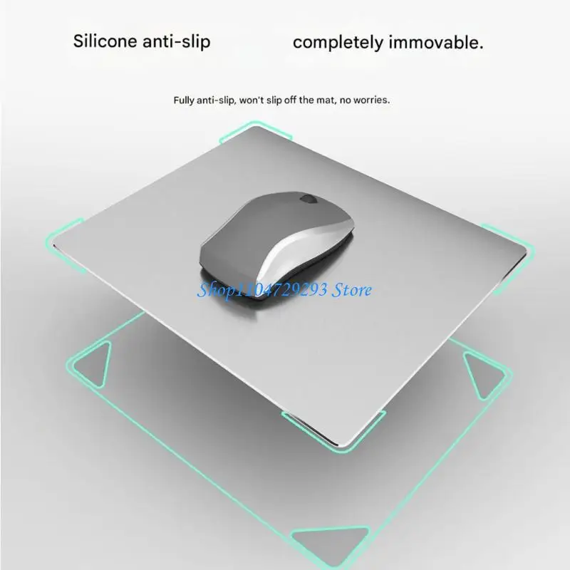 Y2GD Aluminum Mouse Mat Double Sided Hard for Desk Laptop Computer Office Gaming Mouse Mat Waterproof Fast Accurate Control