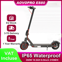 AOVOPRO ES80 EScooter 31KM/H Max Speed 350W 10.5AH APP Control Smart Folding Escooter with 8.5 Inch Off Road Tire for Adults