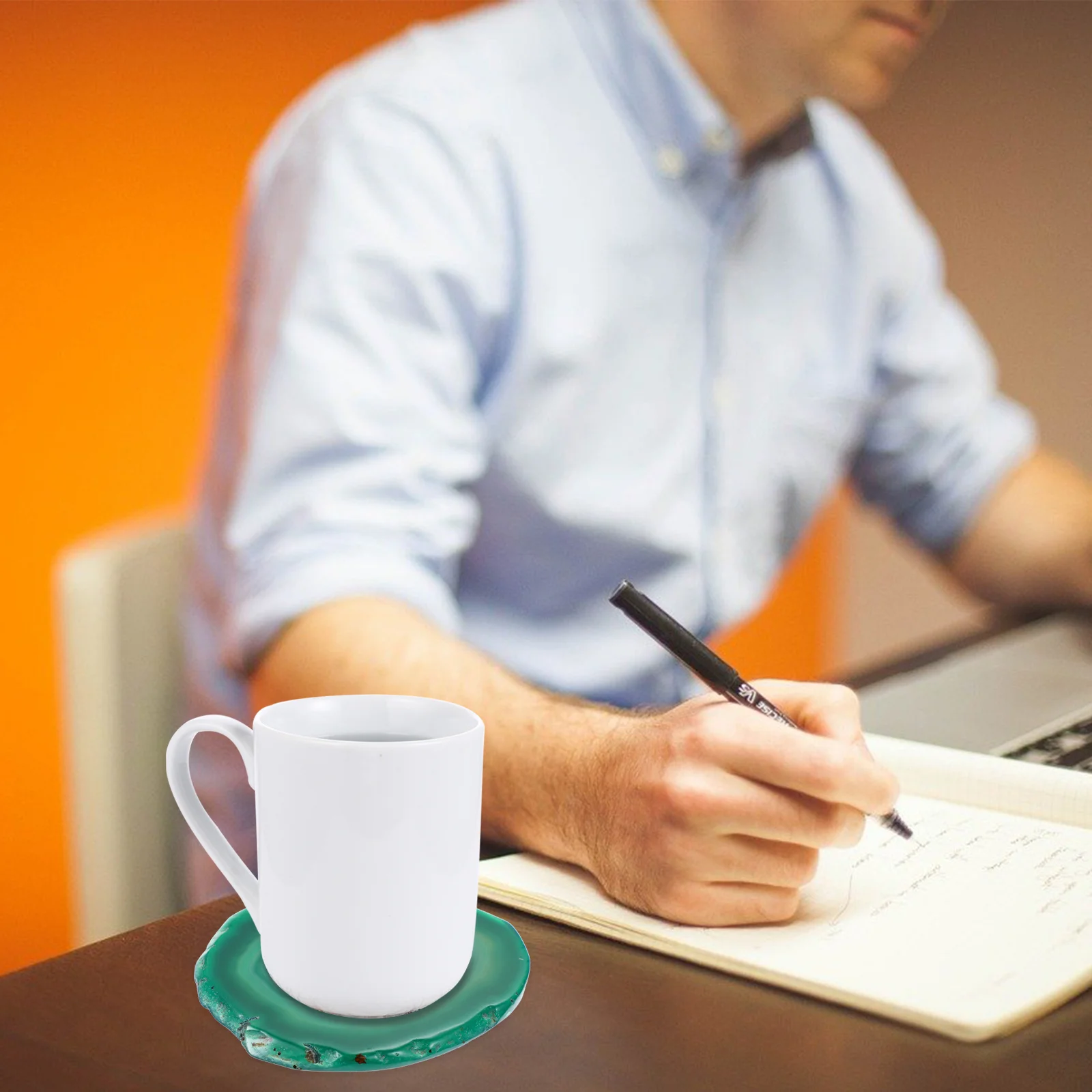 

Natural Agate Coaster Round Agate Cup Mat Modern Design Personalized Gift Idea for Home Decoration and All Occasions