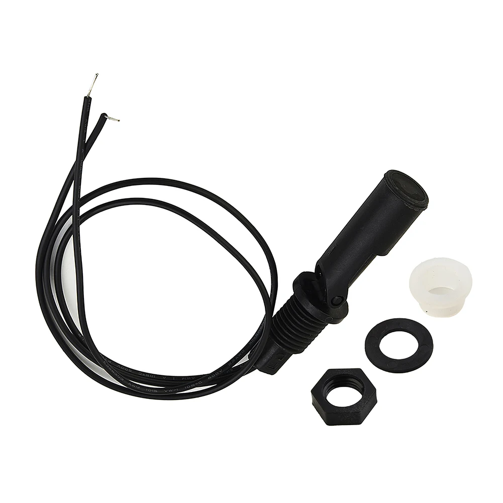 1pc Tank Pool Horizontal Water Level Switch Liquid Level Sensor Liquid PP Plastic Ball Float Switch Black