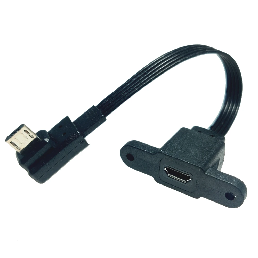 5CM 10CM 20CM 30CM 50CM Micro USB USB 2.0 Plug to Micro USB 2.0 Female Extension Cable 30cm 50cm With Screws Panel Mount Hole