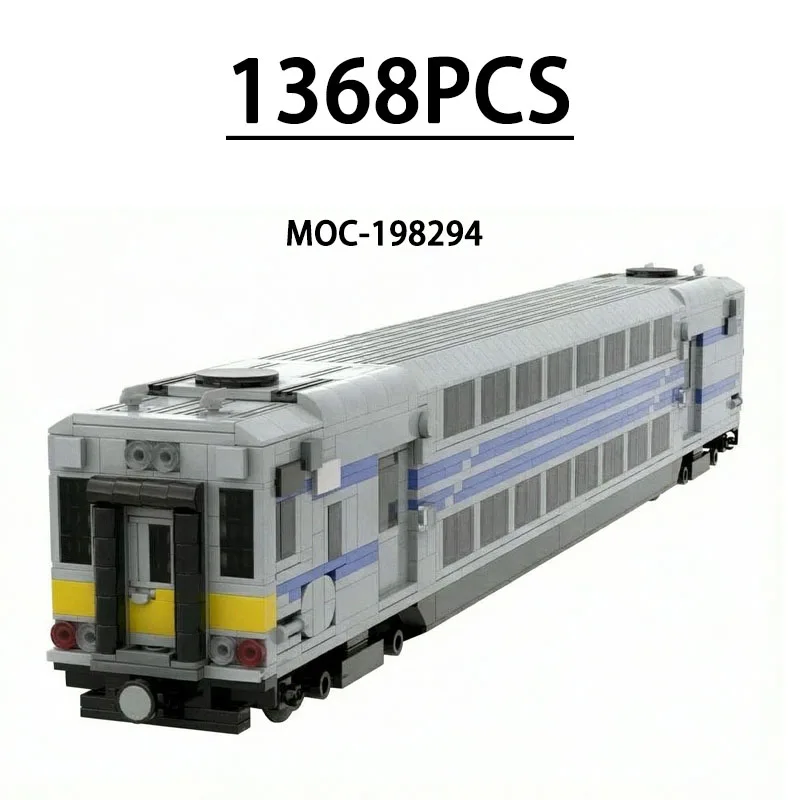 MOC-198294 Building Block City Railway Passenger Train Car Connector Model 1368 PCS Birthday Toy Holiday Christmas New Year Gift