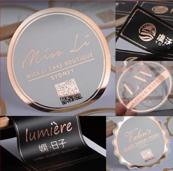 Rose gold gold stickers, customized business logo, wedding custom labels, gold packaging, circular transparent labels