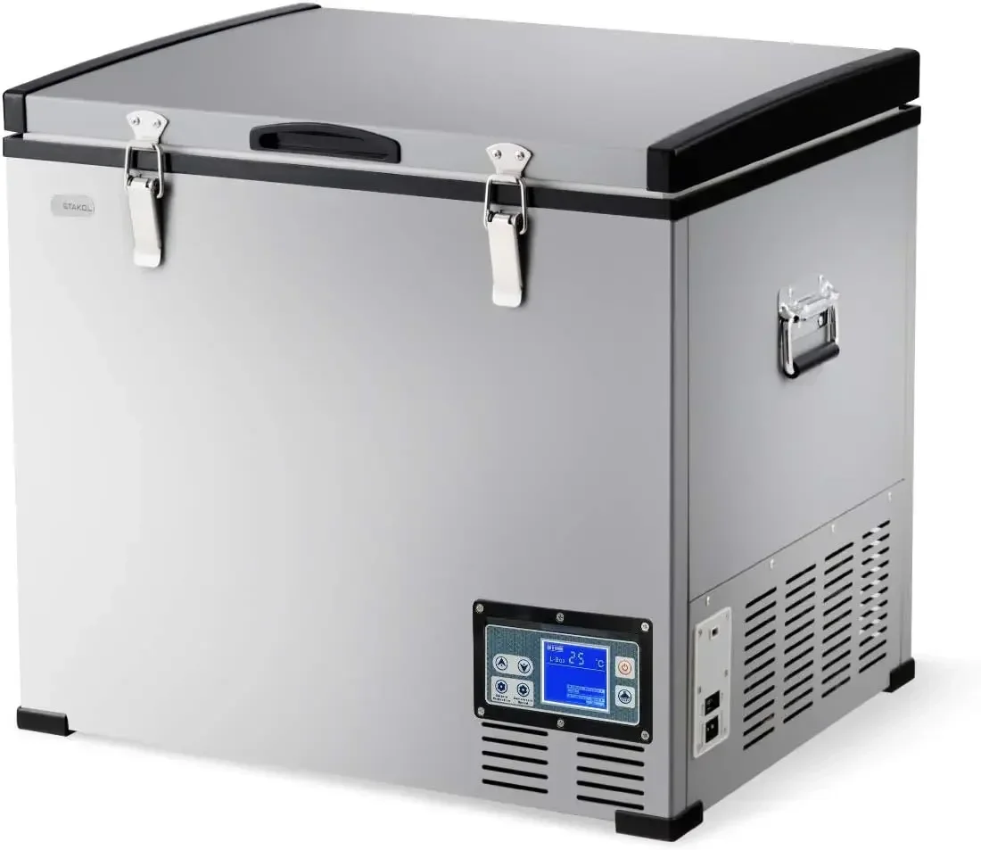 COSTWAY Chest Freezer, 63-Quart Compressor Travel Refrigerator with 3 Levels, -0.4°F to 50°F, Adjustable Temperature