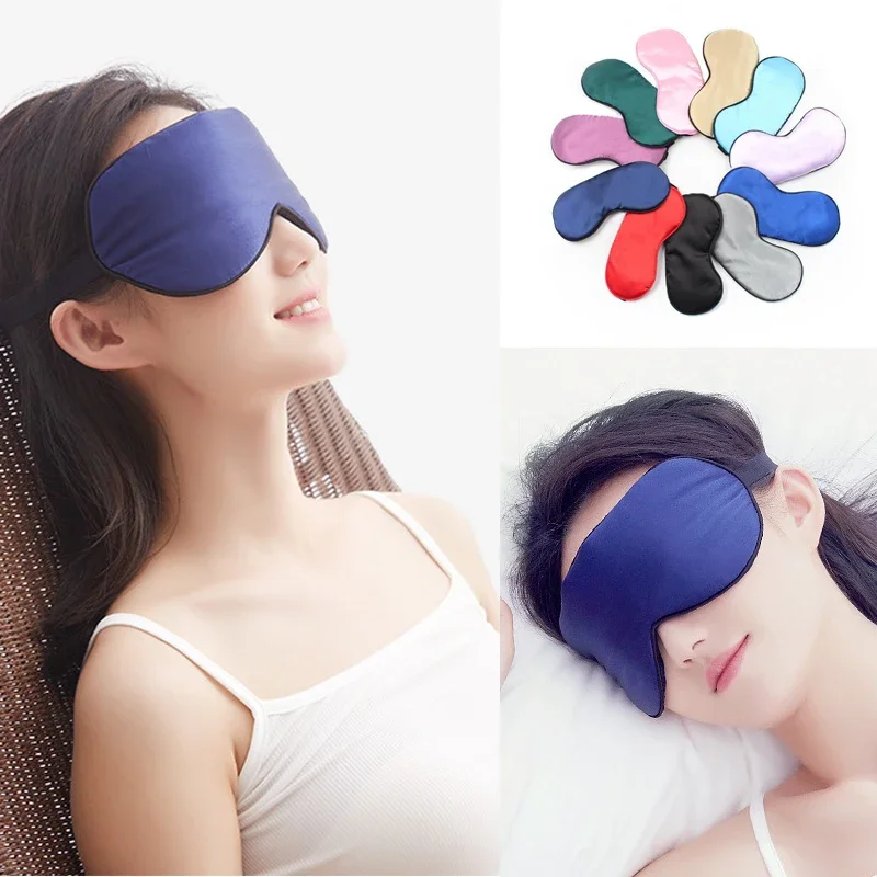 1pcs Imitated Silk Eye Cover Sleep Mask Sleeping Padded Shade Patch Eyemask Women Men Relax Rest Soft Blindfold Travel Eyepatch