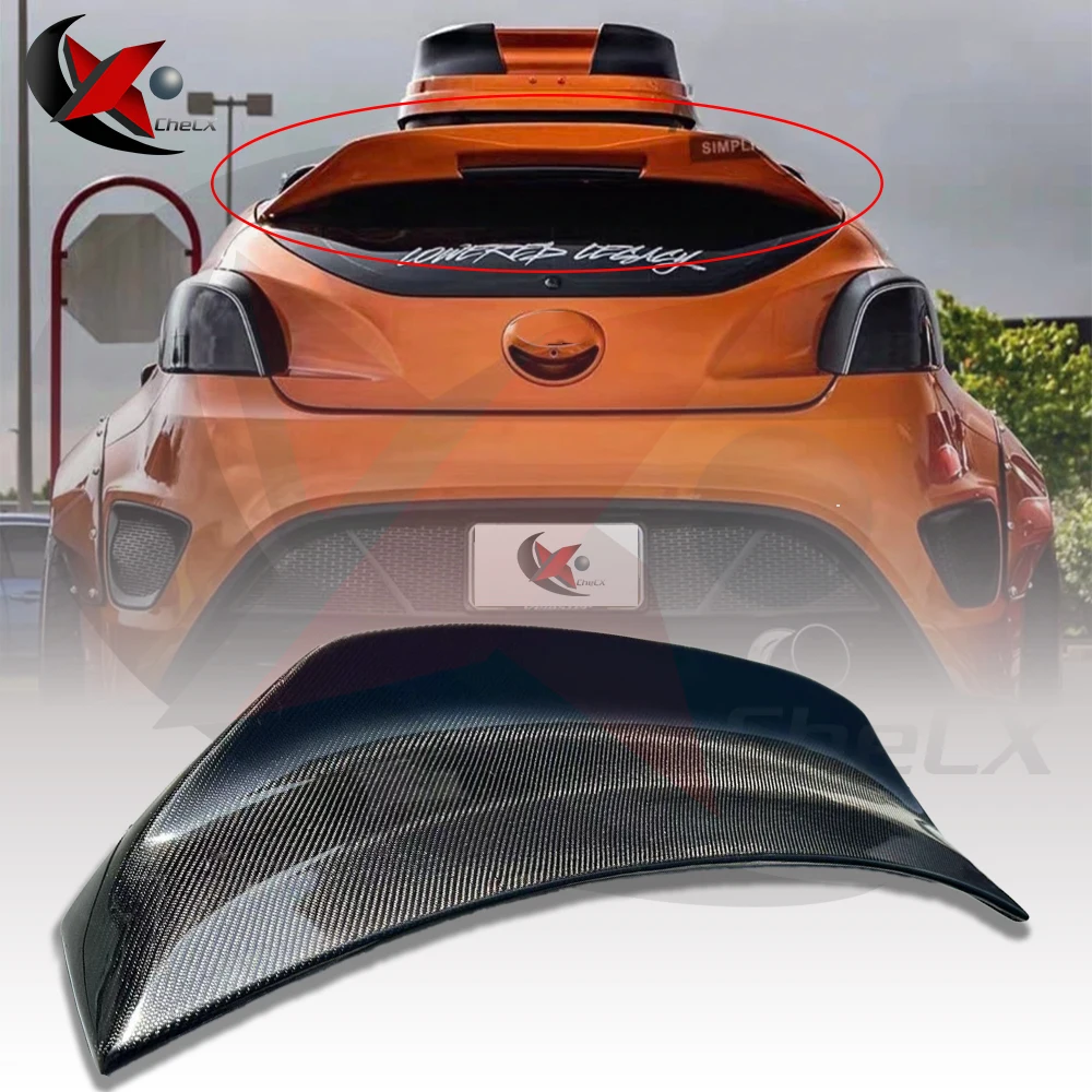 

Suitable For Hyunda Veloster 2011-2016 Highquality Fiberglass Material Rear Roof Spoiler Rear Roof Decorative Diffuser Tail Wing