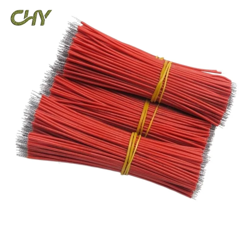 100PCS 30AWG 100mm 10cm length Red Colors Line connecting tin plating line DIY Red Color Electronic Wire 0.8mm Welding