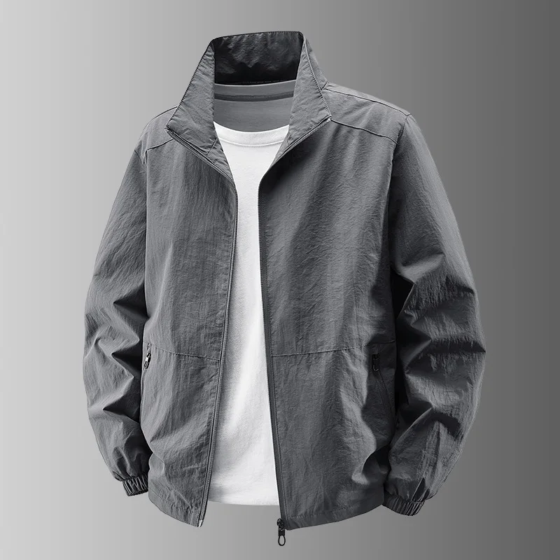 Men's Casual Loose Fit Windproof Waterproof Collared Jacket Three-Proof Business Administration Outerwear Spring Autumn New 2026