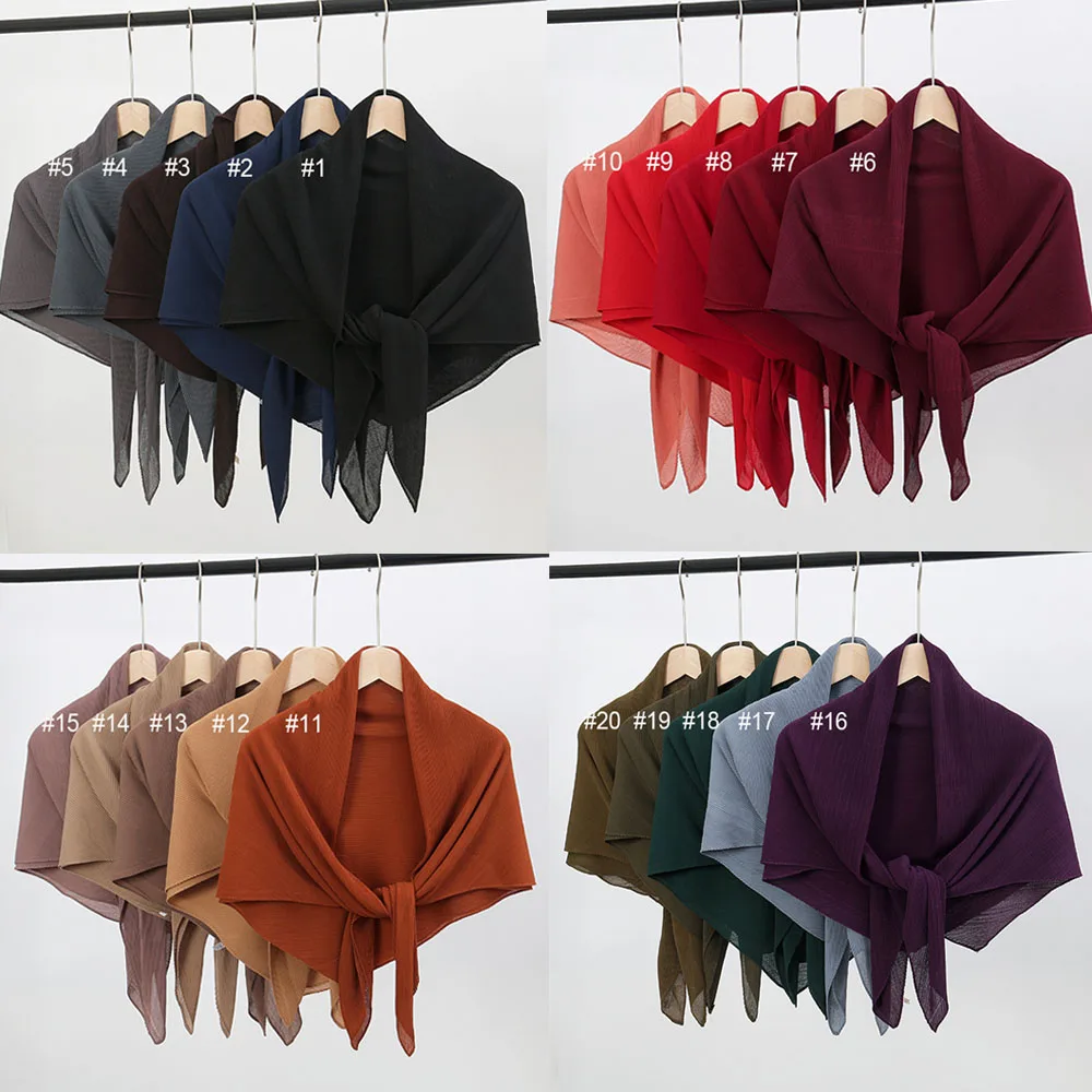 100x100cm headwrap plissado chiffon lenço quadrado crinkle muçulmano hijabs feminino underscarf moda casual olhar cor lisa lenço