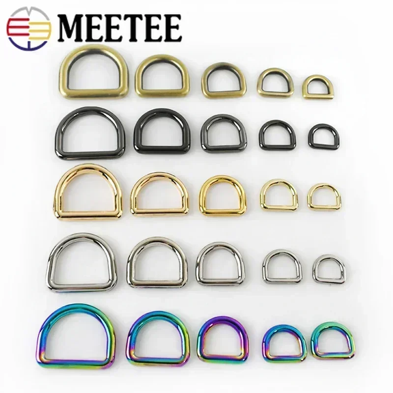 10pcs Meetee 10-50mm O D Ring Metal Buckles Backpack Strap Belt Dog Pet Collar Webbing Clasp DIY Leather Craft Bags Accessories