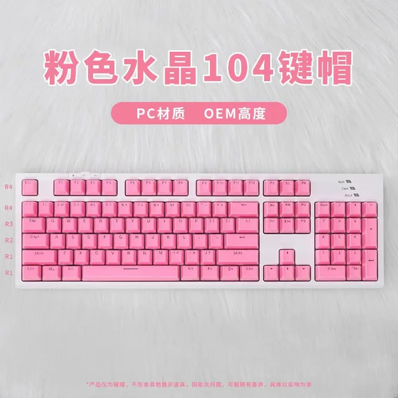 OEM PBT Keycaps DE FR ES KR EN RU Abnt2 Thai Keycap Crystal character translucent jelly closed two-color For Mechanical Keyboard view 3