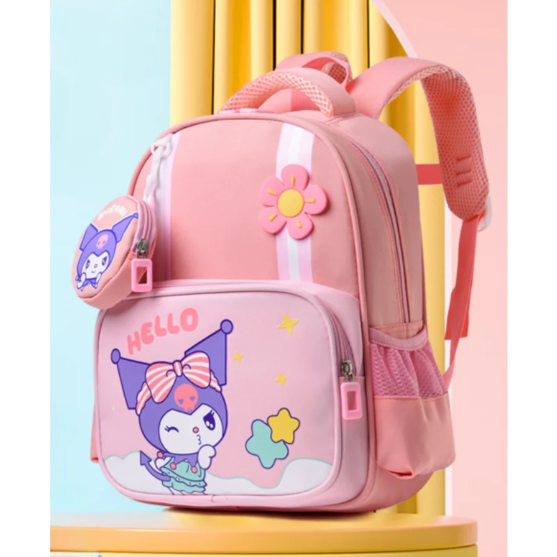 Sanrio Kulomi's new Oxford cloth schoolbag for boys to reduce the burden, light spine bag, baby backpack, cute girl.