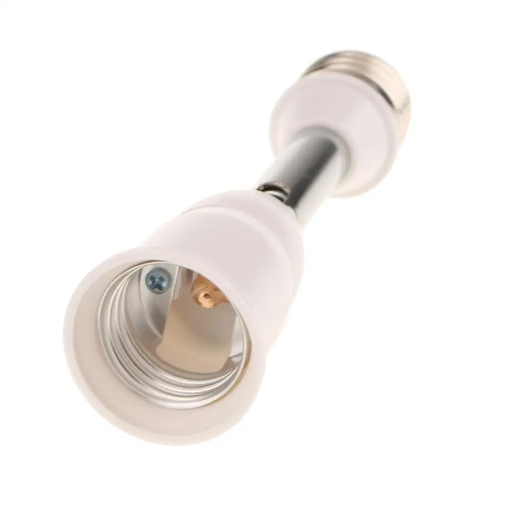 Extension Lamp Socket E26 White Plastic Copper Material Swivel Joint Holder for Small Lamp