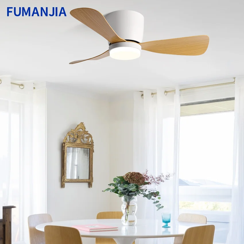FUMANJIA 30/36' ABS Ceiling Fan W/20W Dimmable LED | 6-Spd Inverter, Remote, Energy Saving | Bedroom/Living/Dining/Study