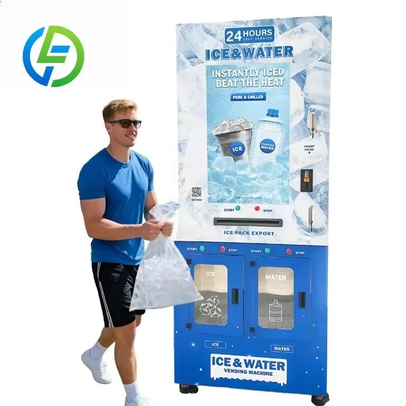 Customize Mobile Ice Cube Vending Machine with Bag Outdoor Commercial Purified Water Ice Cube Maker Vending Machine for Sale