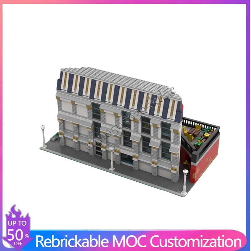 Casa Modular Grande de 3027 Piezas con Múltiples Tiendas y Apartamentos, MOC, Construcción Modular Personalizable, Juguete de Construcción DIY, Regalo para Niños