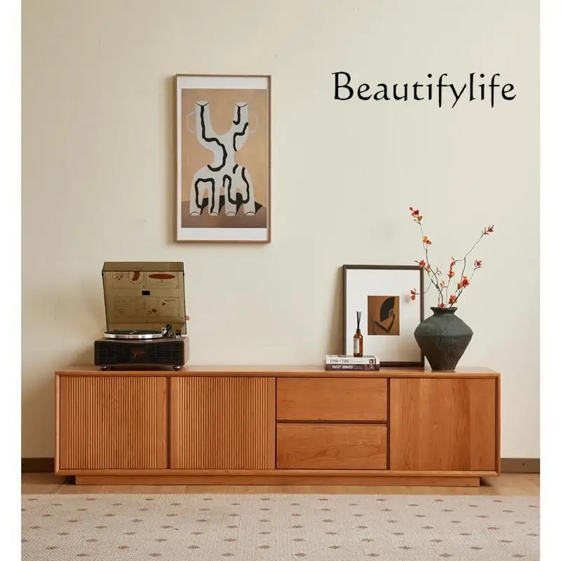 

Solid wood TV cabinet Simple modern living room wall floor cabinet Household TV cabinet Cherry wood